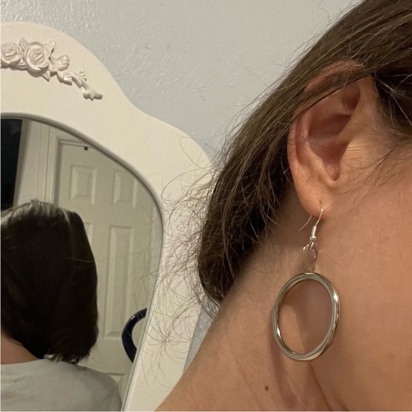 Silver Hoop Earrings - Picture 10 of 15